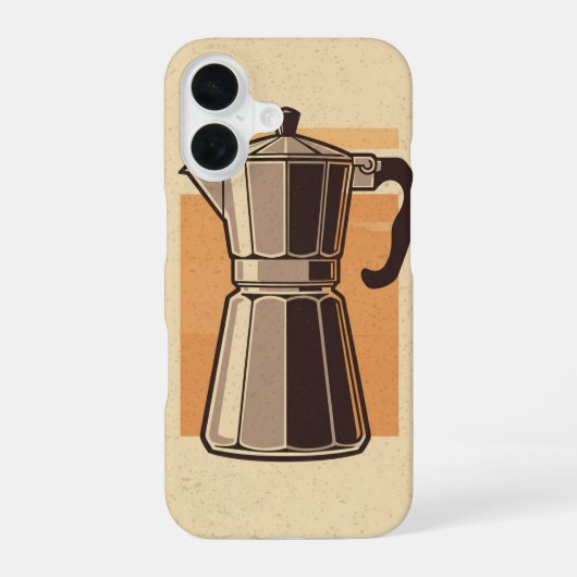 Retro koffiezetapparaat iPhone 16 hoesje (Achterkant)