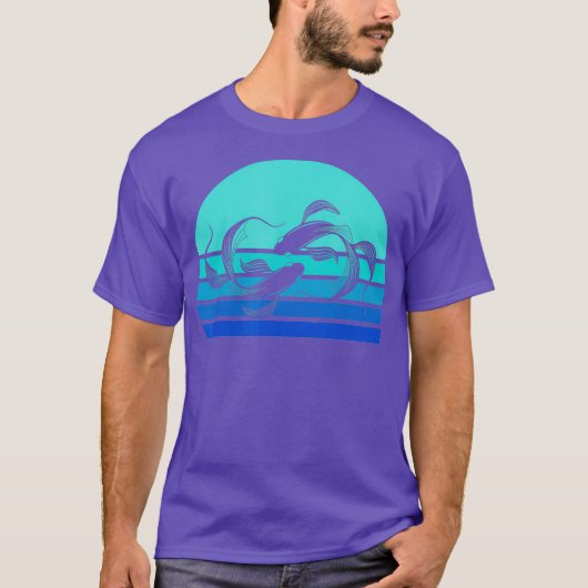 Retro Koi Fish Japanse vis T-shirt (Voorkant)
