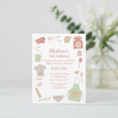 Retro  Koken Bakken Verjaardagsfeest Kaart (Staand voorkant)