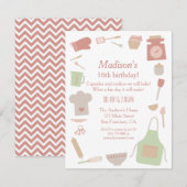 Retro  Koken Bakken Verjaardagsfeest Kaart (Voorkant / Achterkant)