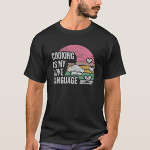 Retro koken is mijn liefde taal keuken koken t-shirt