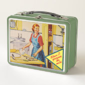 Retro Koken Keuken Vrouw Lunch Boxen (Voorkant)