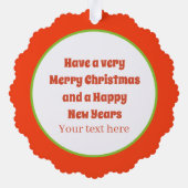 retro koken Santa tekst toevoegen Ornament Kaart (Achterkant)