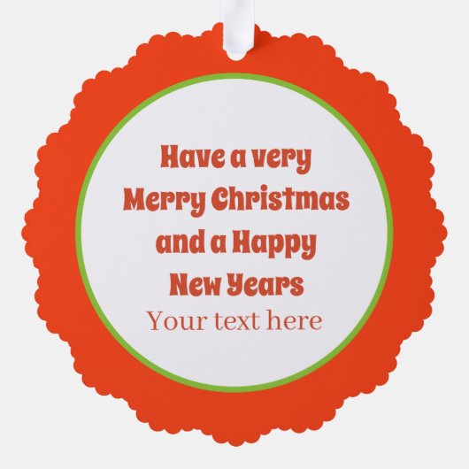 retro  koken Santa tekst toevoegen Ornament Kaart (Achterkant)