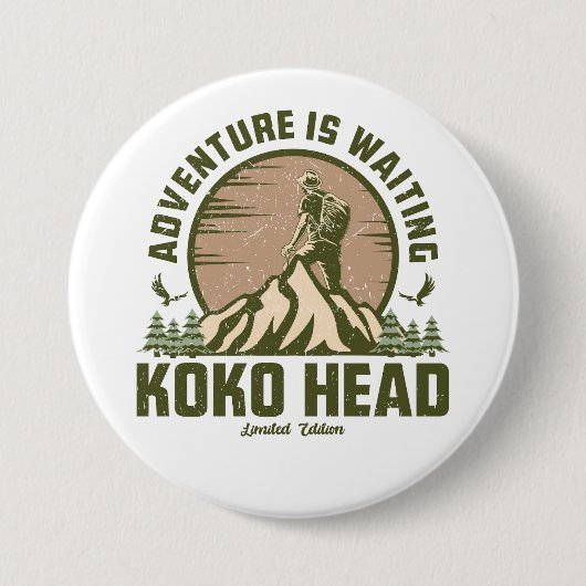 Retro Koko Hoofdwandeling Ronde Button 7,6 Cm (Voorkant)