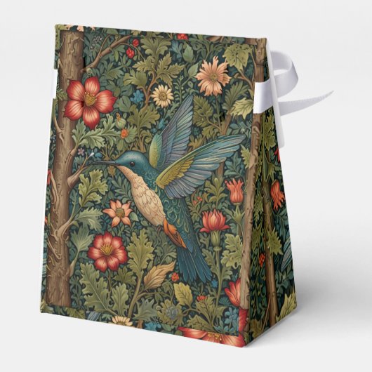 Retro kolibrie art nouveau boho chic bedankdoosjes (Achterkant)