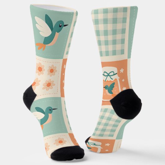 Retro Kolibrie Sokken (Gebogen)
