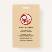 Retro Kolom Ronde foto Sjabloon ID Badge (Achterkant)