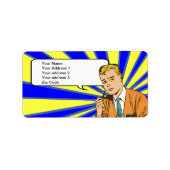 retro-komische adresetiketten etiket (Voorkant)