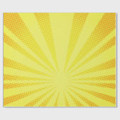 retro komische gele achtergrondraster halve gradië cadeaupapier (Vlak)