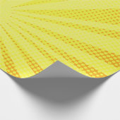 retro komische gele achtergrondraster halve gradië cadeaupapier (Hoek)