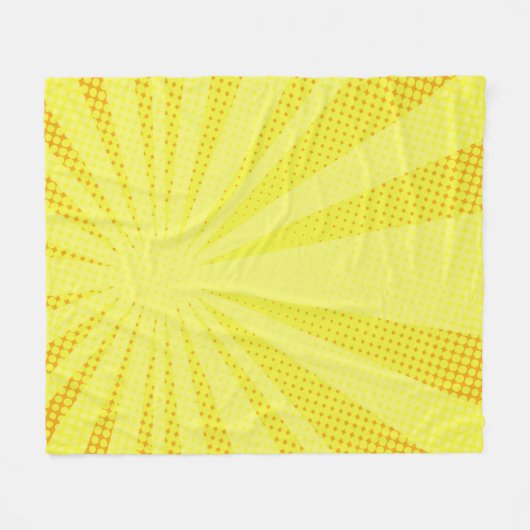 retro komische gele achtergrondraster halve gradië fleece deken (Voorkant (Horizontaal))