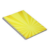 retro komische gele achtergrondraster halve gradië notitieboek (Rechterzijde)