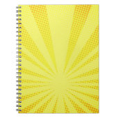 retro komische gele achtergrondraster halve gradië notitieboek (Voorkant)