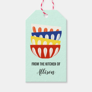 Retro kommen uit de keuken van Label, Mid Century Cadeaulabel