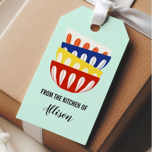 Retro kommen uit de keuken van Label, Mid Century Cadeaulabel