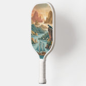 Retro Komodo-eiland Indonesië Pickleball Paddle (Links)