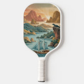 Retro Komodo-eiland Indonesië Pickleball Paddle (Achterkant)