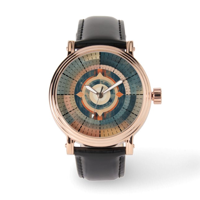 Retro Kompas Wijzerplaat Horloge (Voorkant)