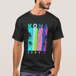 Retro Kona Hawaii Beach Zomer Tropisch Souvenir T T-shirt