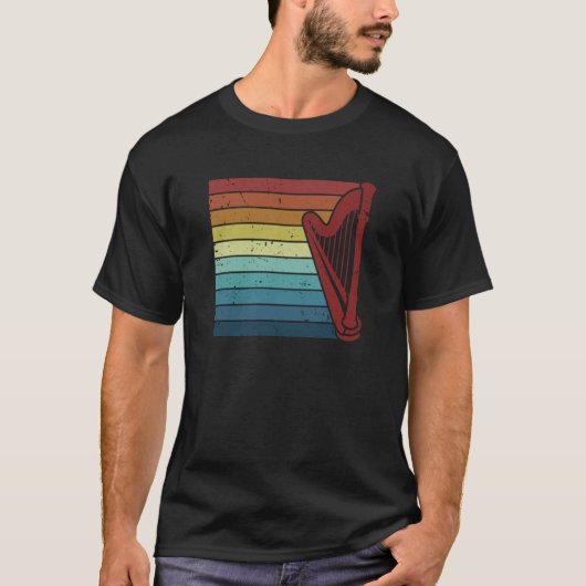 Retro Konghou Pedal Harp Harpist Harp Player T-shirt (Voorkant)