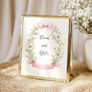 Retro Konijn Gingham Baby Shower Tafelbord Poster