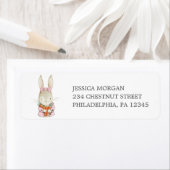 Retro Konijn Retouradres Label (Insitu)