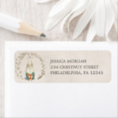 Retro konijn retouradreslabel etiket (Insitu)