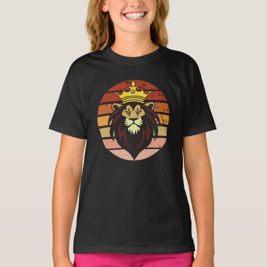 Retro  koning leeuw T-Shirt (Voorkant)