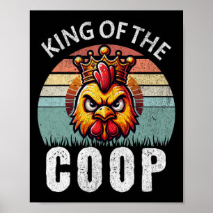Retro koning van de Coop Angry Daddy Chicken Vader Poster