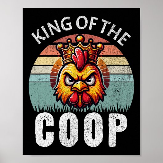 Retro koning van de Coop Angry Daddy Chicken Vader Poster (Voorkant)