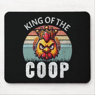 Retro Koning Van De Coop Boze Vader Kippenvaders Muismat