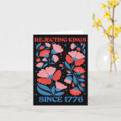 Retro Koningen Afwijzen Sinds 1776 Boho Bloemige V Kaart (Gele Bloem)