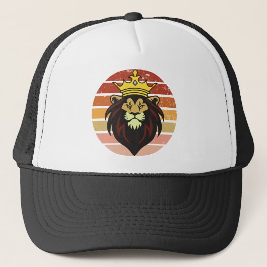 Retro koningsleeuw trucker pet (Voorkant)