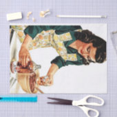 retro  kookdame ontkoppeling tissuepapier (Craft)