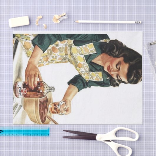 retro kookdame ontkoppeling tissuepapier (Craft)