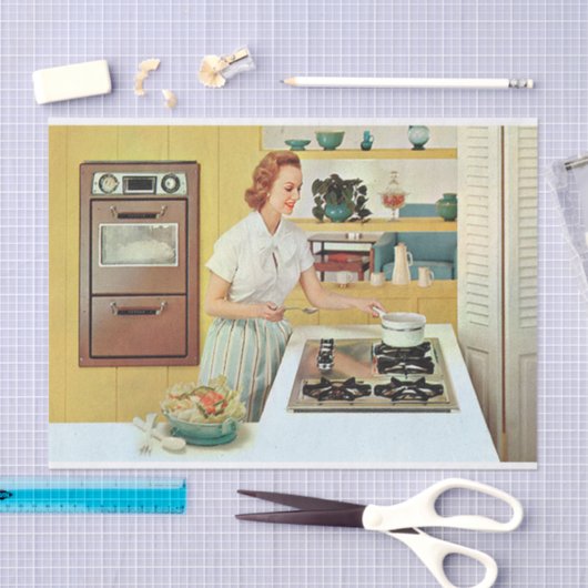 retro kookdame ontkoppeling tissuepapier (Craft)