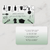 Retro kookgerei persoonlijke chef-kok visitekaartje (Voorkant / Achterkant)
