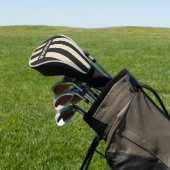 Retro Koolgrijze Drie Pin Strepen met Naam Golfheadcover (Insitu)