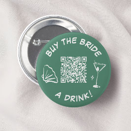 Retro Koop de Bruid een Drankje Knop Venmo Ronde Button 5,7 Cm