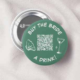 Retro Koop de Bruid een Drankje Knop Venmo Ronde Button 5,7 Cm