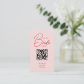 Retro Koop de Bruid een Drink Bachelorette QR Code Informatiekaartje (Staand voorkant)