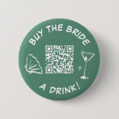 Retro Koop De Bruid Een Drink Button Venmo (Voorkant)