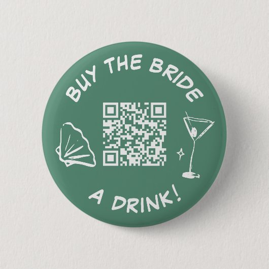 Retro Koop De Bruid Een Drink Button Venmo (Voorkant)