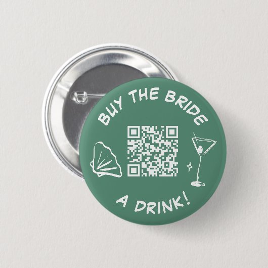 Retro Koop De Bruid Een Drink Button Venmo (Voorkant /achterkant)