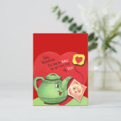 Retro Kop thee Valentijn Feestdagenkaart (Staand voorkant)