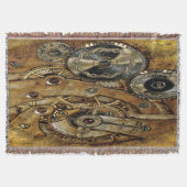 Retro koperen messing tandwielen Steampunk Antiek Deken (Voorkant)