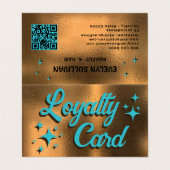 Retro koperen oogschaduw palet gevouwen loyaliteit visitekaartje (Buitenkant ongevouwen)