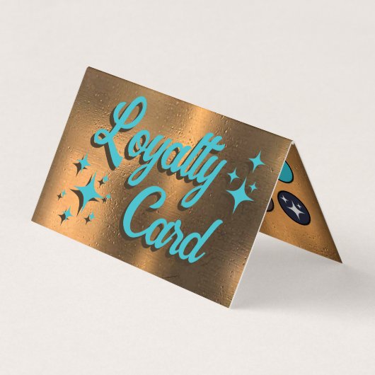 Retro koperen oogschaduw palet gevouwen loyaliteit visitekaartje (Voorkant)