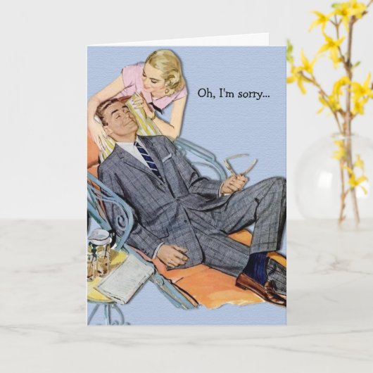 Retro koppel - alleen als je iets nodig hebt, kaart (Gele Bloem)